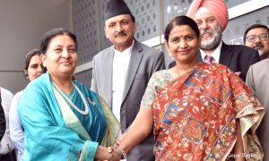 President Bhandari arrives in New Delhi