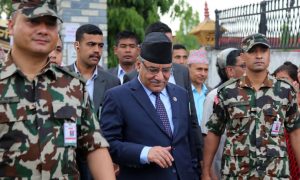 PM Dahal in Chitwan as his daughter leads vote count