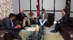 Deuba receives Puri at Baluwatar during crucial Congress meeting