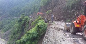 Two landslides obstruct Narayangadh-Muglin road