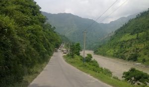 Section of Narayangadh-Muglin road caves in; traffic obstructed