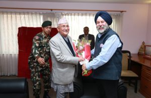 Indian, Chinese envoys go to Baluwatar to wish PM happy birthday