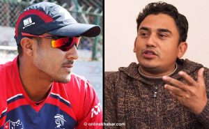 Paras Khadka, Dhurmus discuss international cricket stadium construction