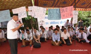 Teaching Hospital’s resident doctors begin hunger strike in Dr KC’s support