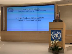 Foreign Affairs Minister in Geneva renews Nepal’s commitment to human rights