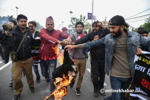 India’s Manasarovar link road: Protesters burn effigies of Oli and Modi