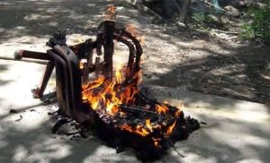 Nepali Congress students burn TU VC’s chair