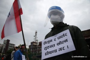 Kathmandu hairdressers protest suspension of their business