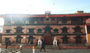 Stakeholders concerned as one man, unaware and unauthorised, ‘mispaints’ Kathmandu’s Kumari Ghar