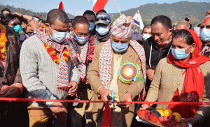 After hullabaloo and detention, Ram Chandra Paudel finally inaugurates Tanahun bridge