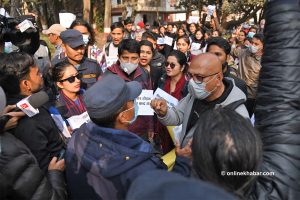 Kathmandu police bar students from staging drama against House dissolution