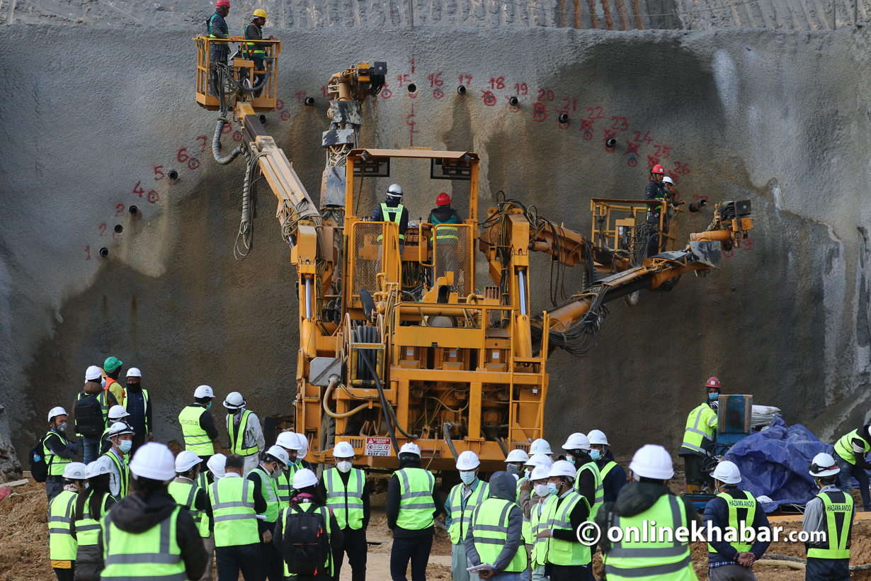 The construction for Nepal's first road tunnel is underway. capital expenditure capital expenses capital budget development budget development expenditure development spending