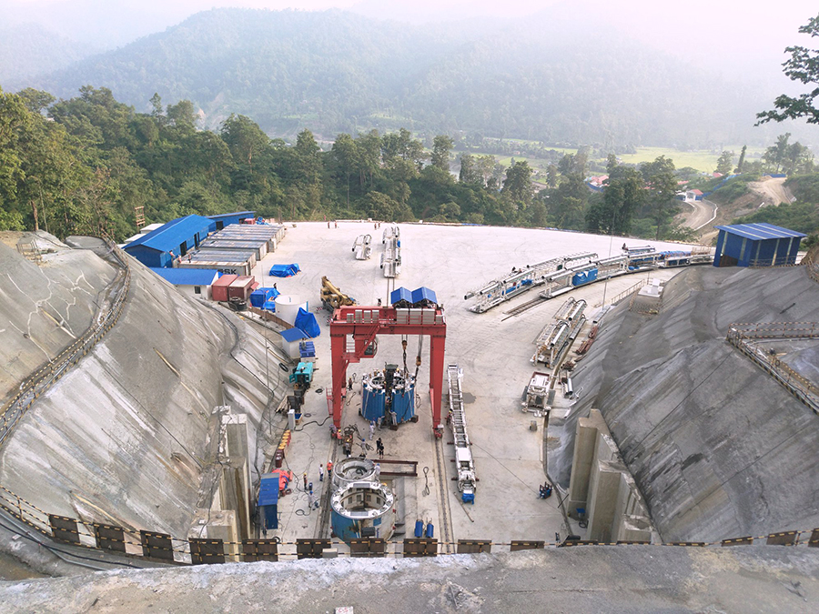 File: Construction workers are underway for Bheri-Babai Diversion Project