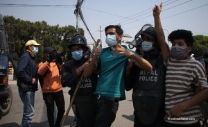 Kathmandu police detain demonstrators for demanding climate emergency declaration