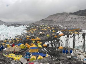 Over 300 reach Everest base camp for summit push