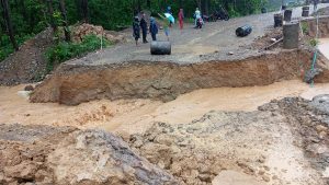 Flood obstructs East-West Highway in Rupandehi