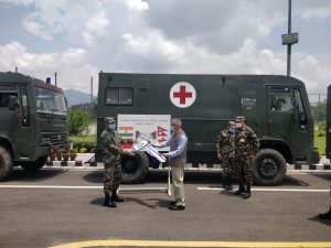 Indian Army hands over medical aid to Nepal Army