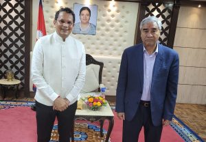 Indian BJP foreign affairs chief Vijay Chauthaiwale in Kathmandu upon PM Deuba’s invite