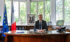 Gilles Bourbao, the new French ambassador to Nepal, presents his credentials