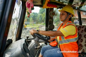 10 women prepare to operate heavy equipment to aid Nepal development