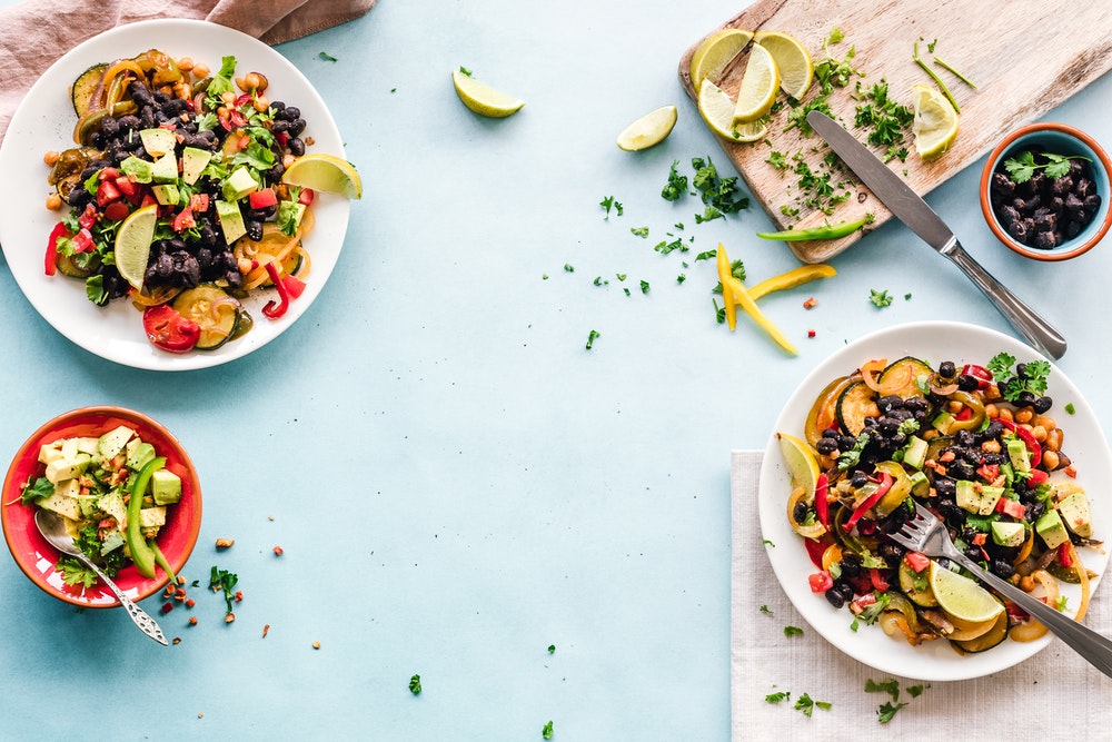 vegetarian dishes on table