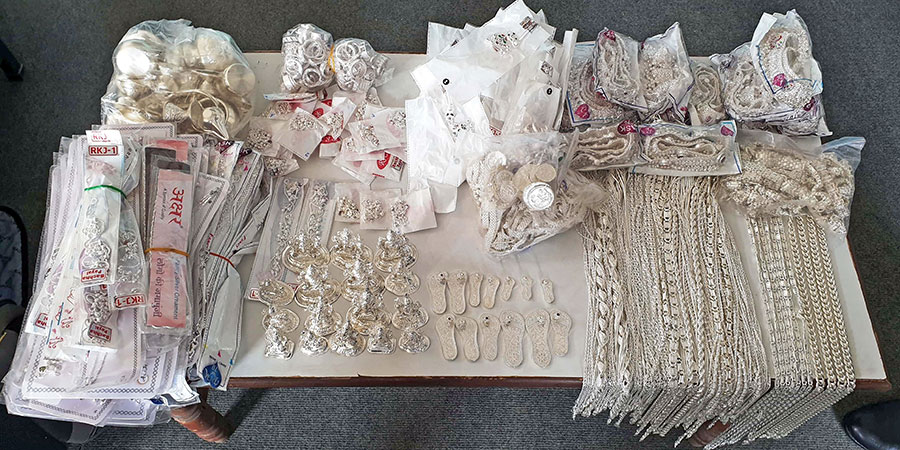 File: Police have been confiscating a lot of silver products as silver smuggling is on the rise in Nepal.