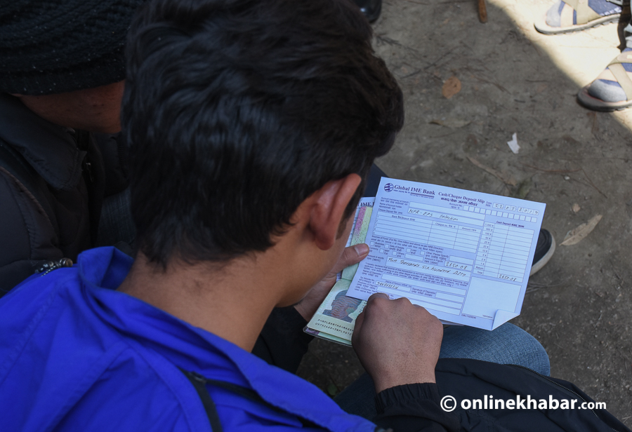 A Nepali migrant worker waiting to go to Korea under the EPS programme