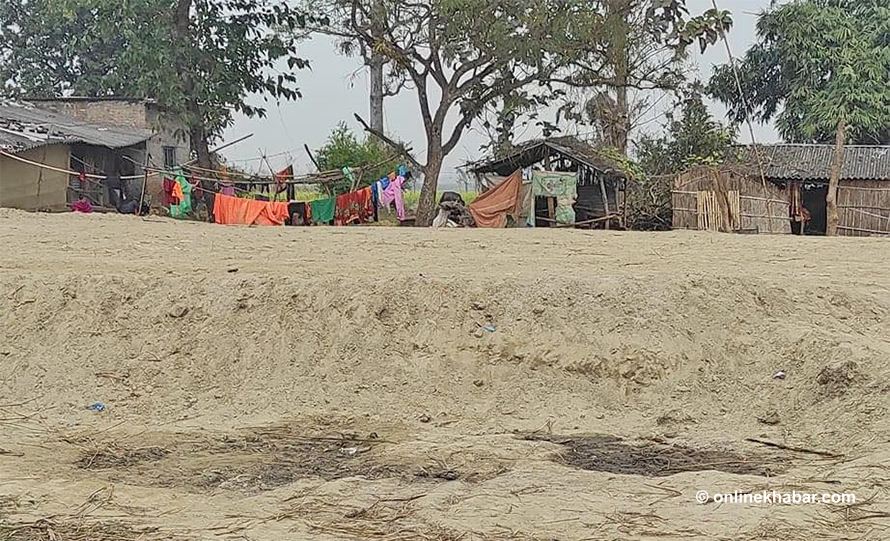 A road being constructed by India in Susta, Nepal-India border area, in January 2022.