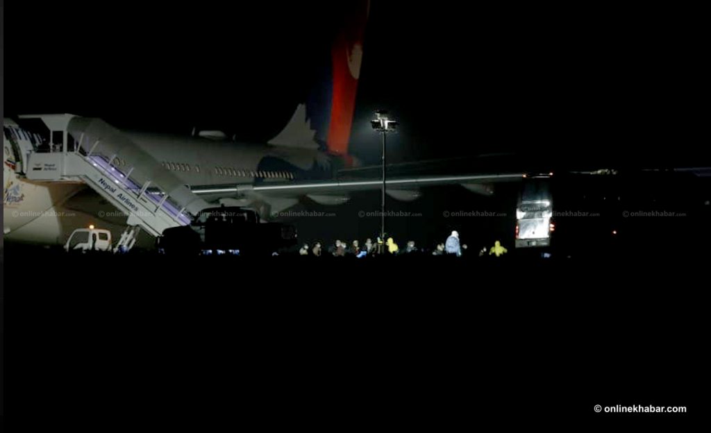 File: A Nepal Airlines aircraft at the Tribhuvan International Airport in Kathmandu