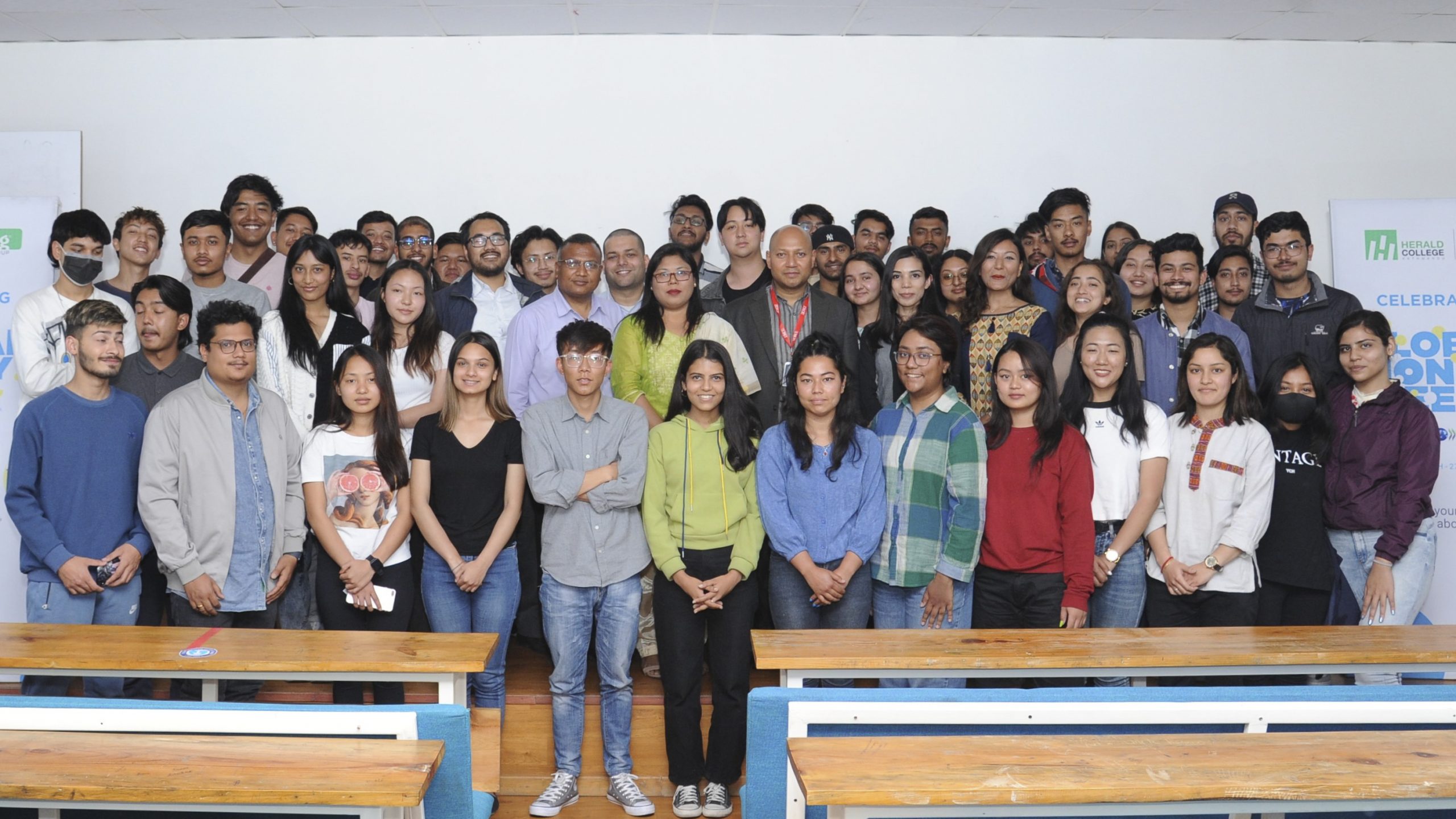 Statudents participate in an event organised on the occasion of Global Money Week (GMW), in Kathmandu, in March 2022. Photo: Herald College Kathmandu