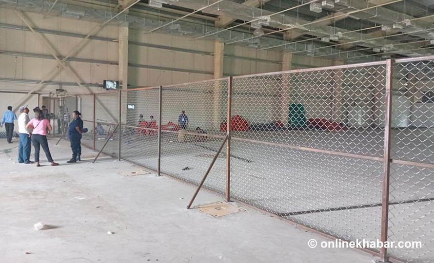 The vote counting hall is ready for the local elections in Bharatpur, Chitwan, in May 2022.