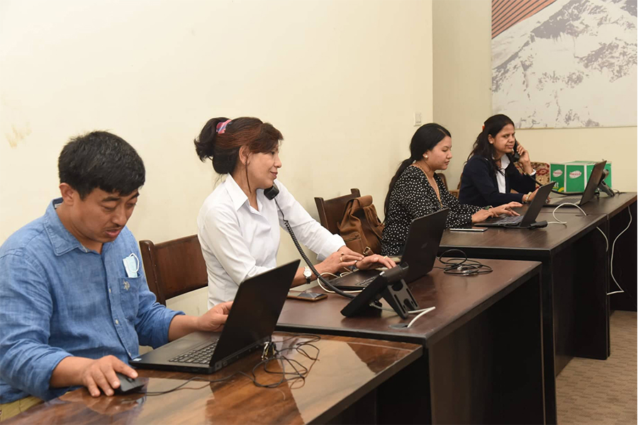 KMC's call centre is in place at the Rastriya Sabha Griha.