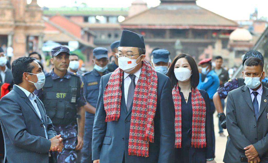 Chinese communist leader Liu Jianchao in Bhaktapur