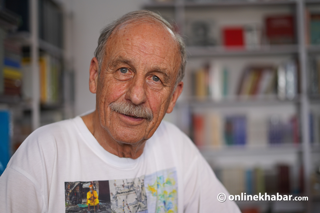 Wolfgang Korn at an interaction session at Architects' Book Shop, Patan.