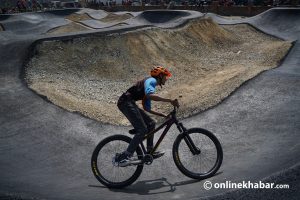 Nepal’s 1st pump track, built by a Swiss company, pumps up cyclists and skateboarders