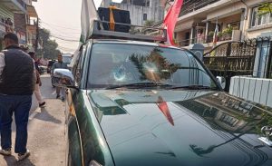 Chitwan: Nepali Congress candidate Umesh Shrestha’s car vandalised