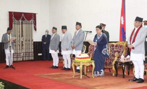 Dev Raj Ghimire takes oath as the House speaker after renouncing UML affiliation