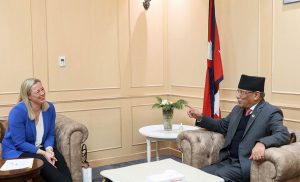 EU Commissioner Jutta Urpilainen meets PM Dahal