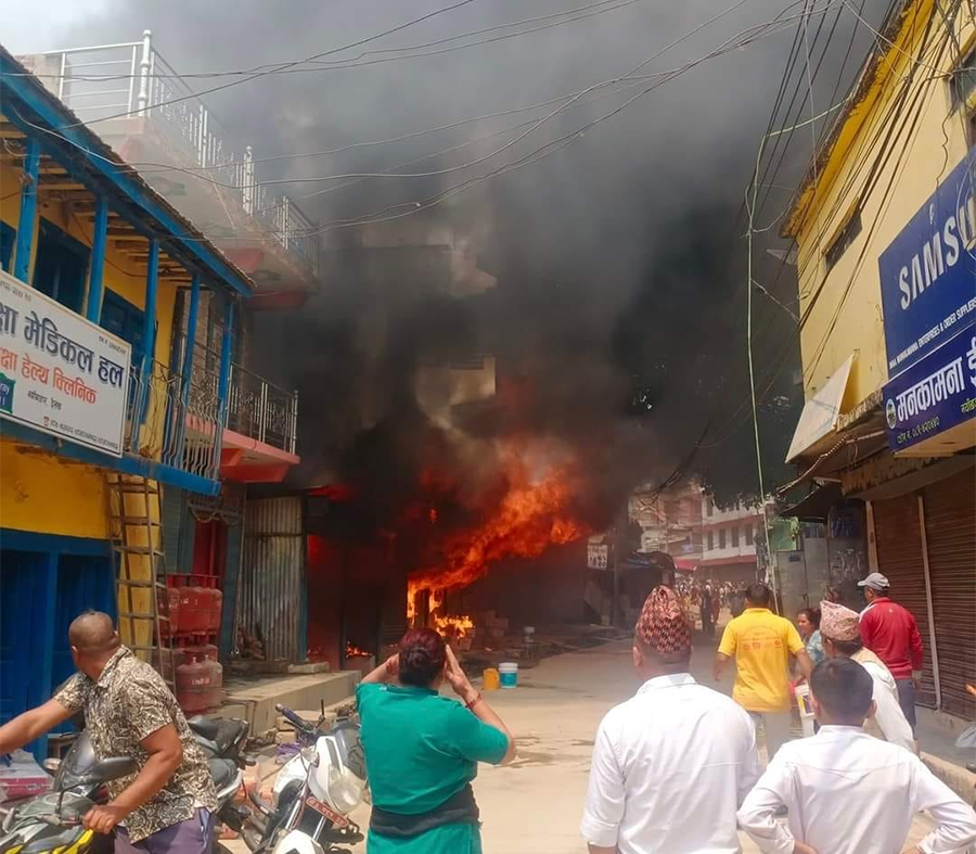 Dailekh’s market on fire