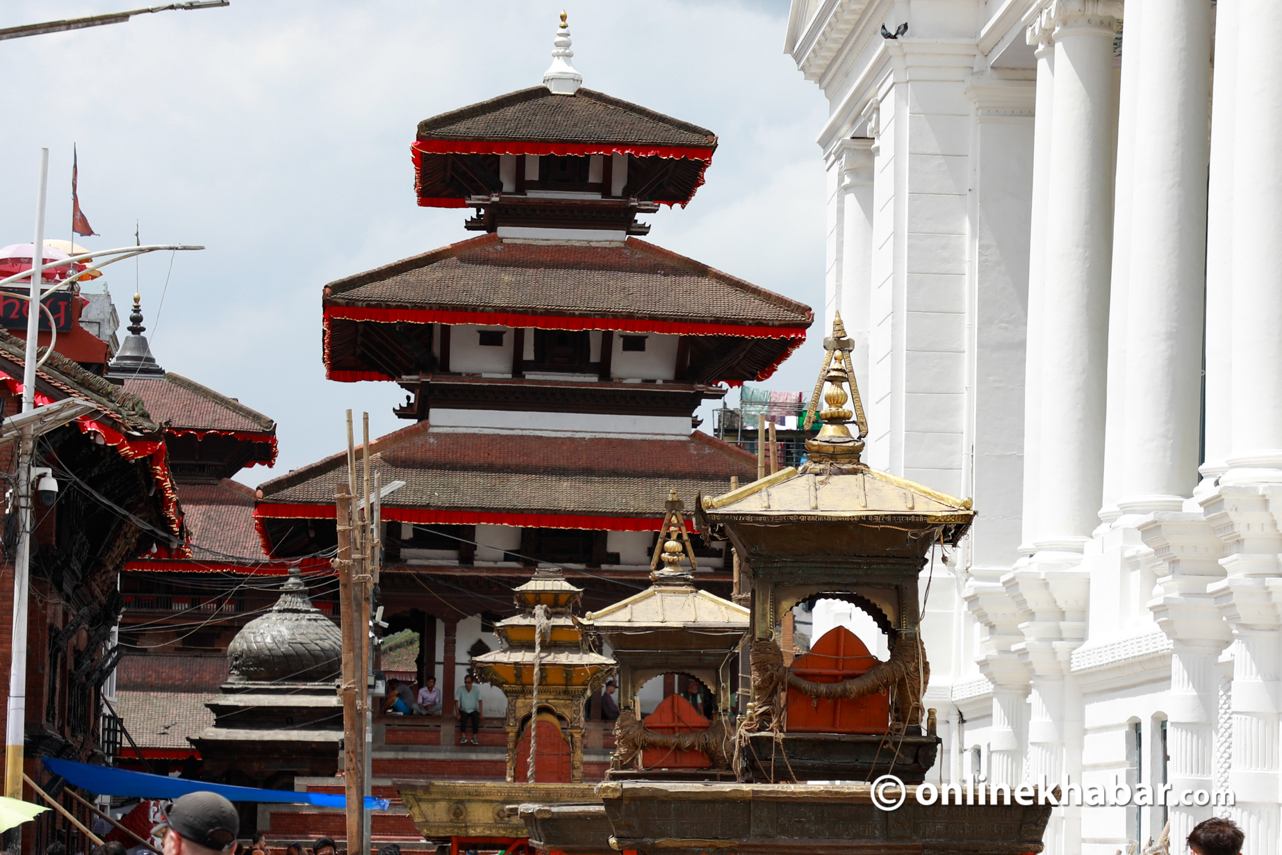 Preparations underway for Indra Jatra at Basantapur (Photos)