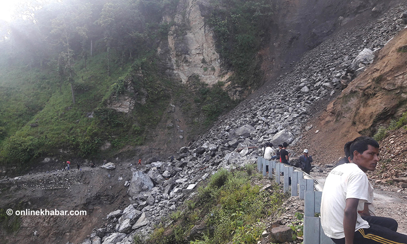 Karnali highway obstructed again