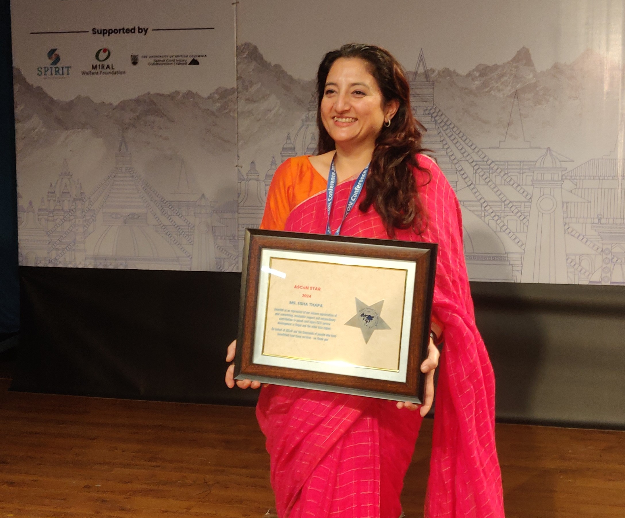 Esha Thapa honored for advancing spinal cord injury services in Asia