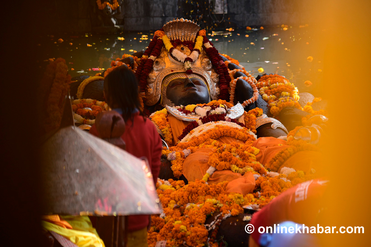 Devotees flock to Budhanilkantha for Haribodhini Ekadashi celebrations (Photos)