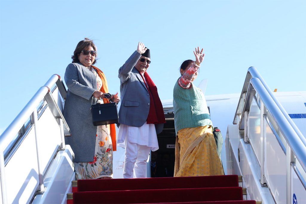 Prime Minister Oli leaves for Kathmandu