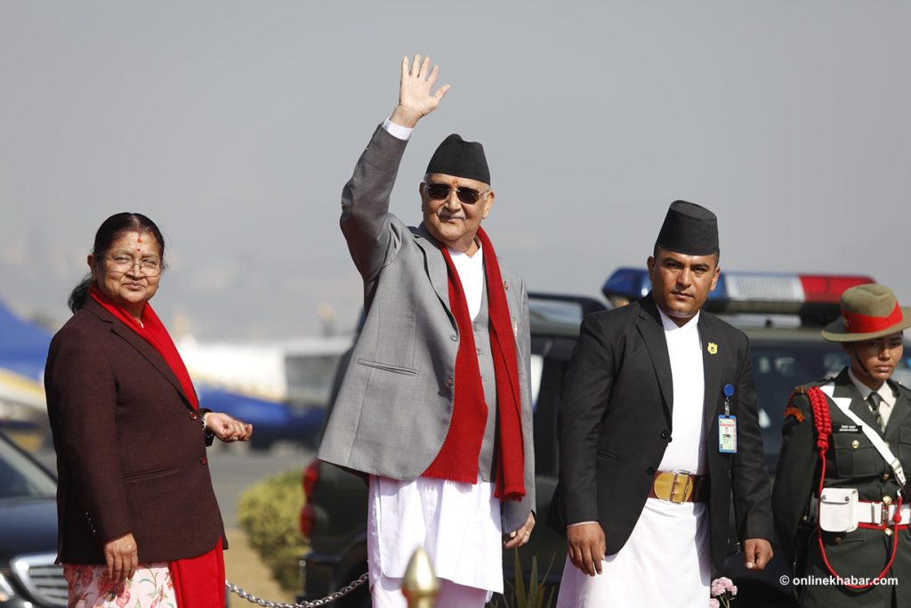 Prime Minister Oli departs for 4-day official visit to China