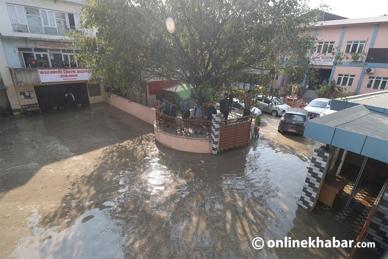 Flood hits Babarmahal after Melamchi water pipe bursts (Photo Feature)