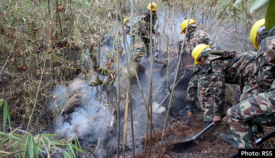 Manang wildfire rages on for 10 days, yet to be controlled